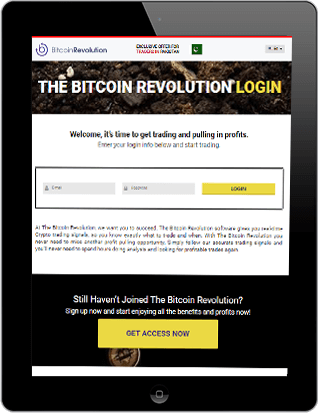 Bitcoin Revolution - Bejelentkezés folyamat